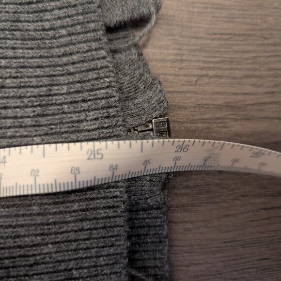 Men's RW & Co. Grey Ribbed Zip-Up Sweater - Picture 7 of 8